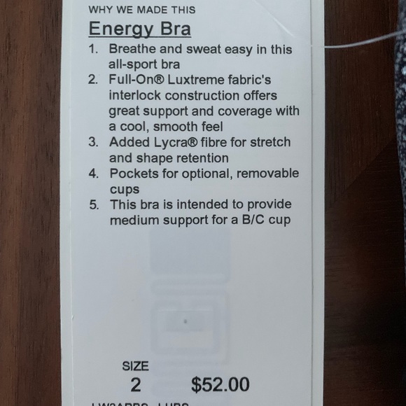 NWT Lululemon size 2 sports bra - Picture 3 of 3
